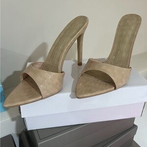 Beige High Heel Sandal